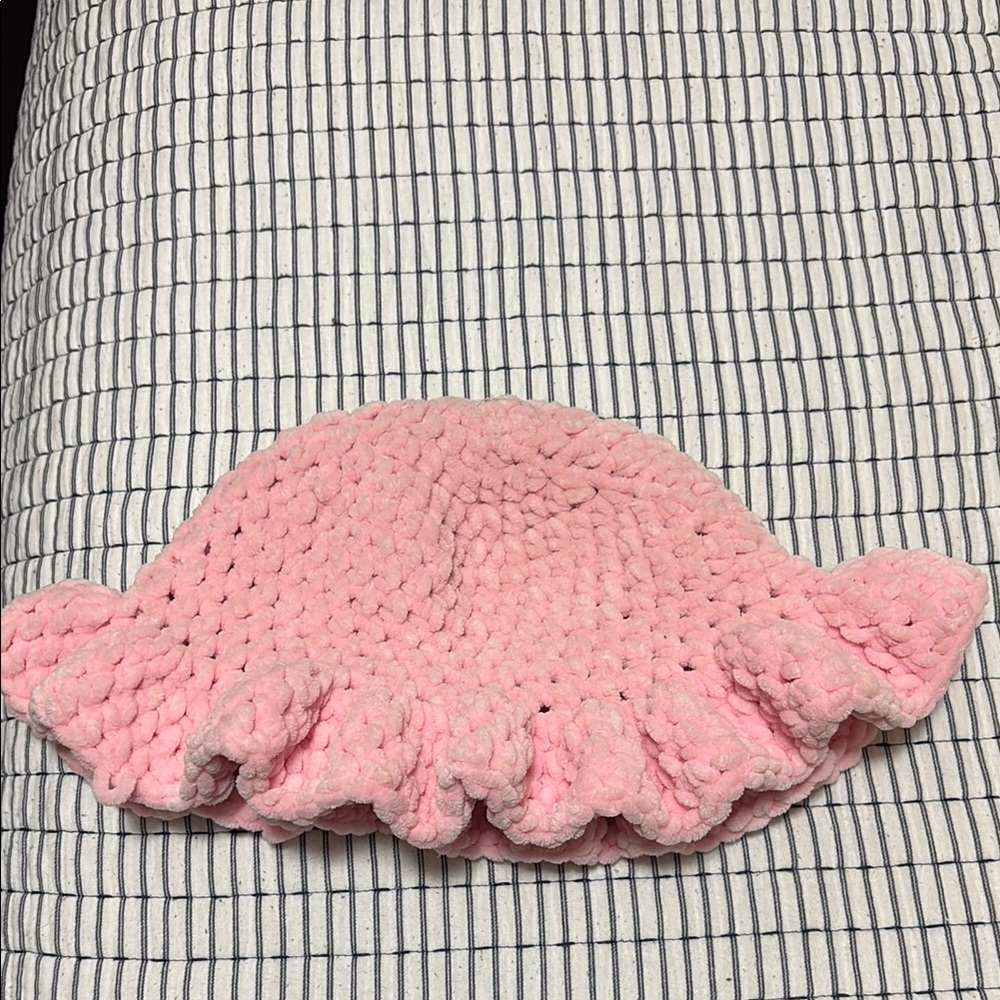 Pink Knitted bucket hat